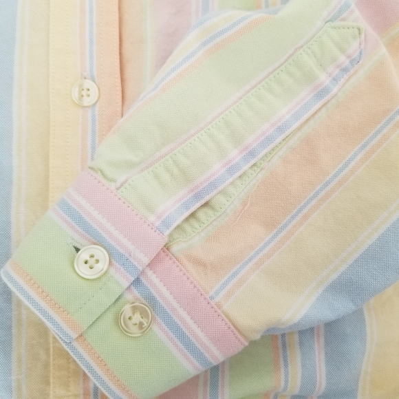 L.L. Bean Plus Size Pastel Stripe Oxford Buttondown Shirt 2X - Picture 10 of 16
